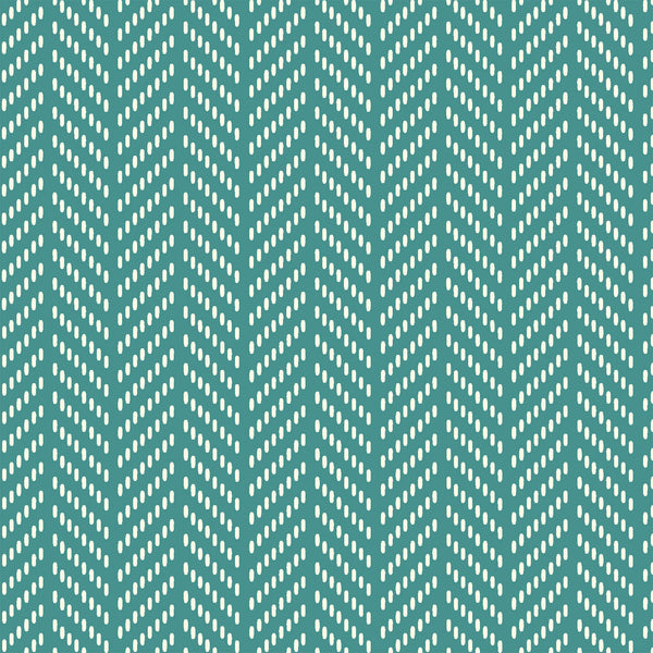 Hello Jane Herringbone on Teal