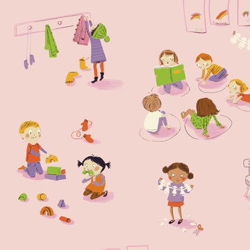 Heather Ross Favorites Kindergarten in Pink by Heather Ross for Windham Fabrics 43480D-1
