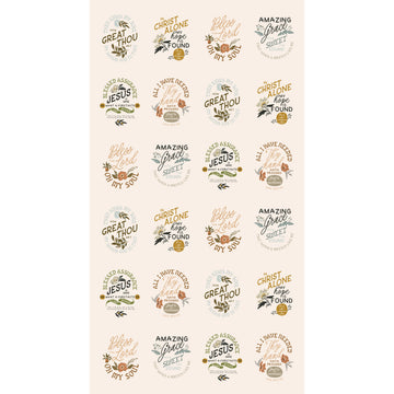 Wellspring Small Hymn Panel 24 inch in Eggshell by Fancy That Design House for Moda Fabrics 45679-11