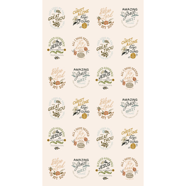 Wellspring Small Hymn Panel 24 inch in Eggshell by Fancy That Design House for Moda Fabrics 45679-11