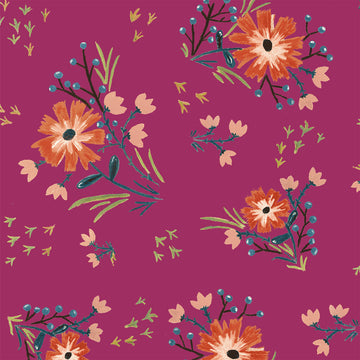 Bungalow Large Floral Fuchsia