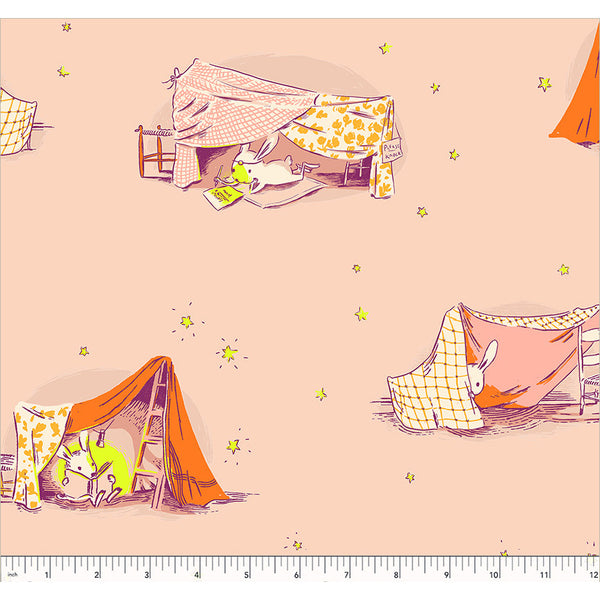 Heather Ross Favorites Quilt Tent in Blush with ruler for scale 53242D-3