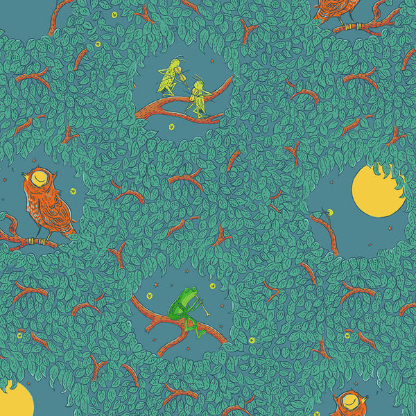 Forestburgh Night Music in Teal by Heather Ross 53846-7