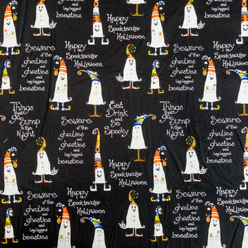 Delightfully Frightful Ghosts on Black by Henry Glass