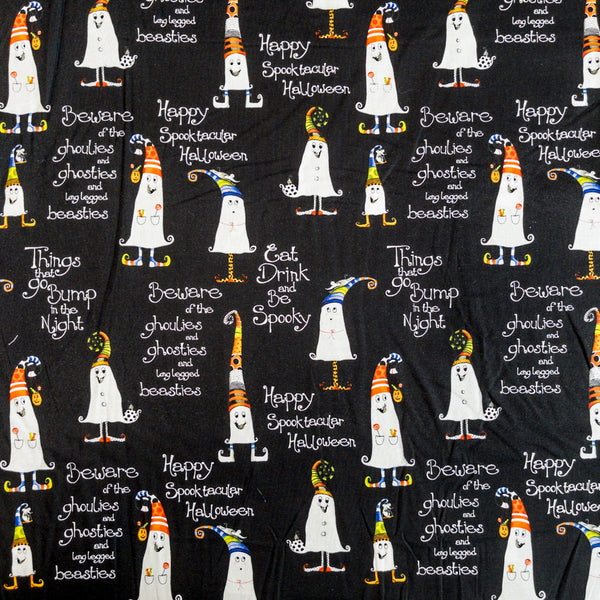 Delightfully Frightful Ghosts on Black by Henry Glass