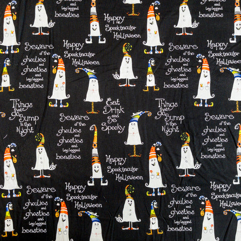 Delightfully Frightful Ghosts on Black by Henry Glass