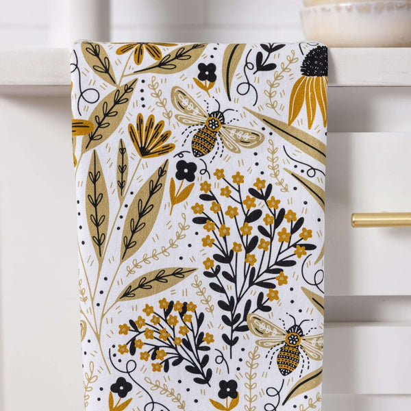 Bee Garden Beehive Tea Towel by Gingiber