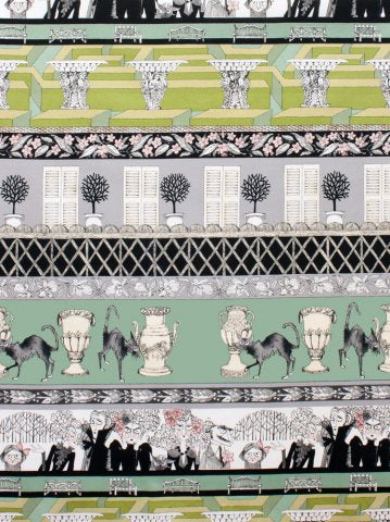 Ghastlie Grounds in Headstone by Alexander Henry Fabrics, original mill scan of the border stripe repeat, colourway reference