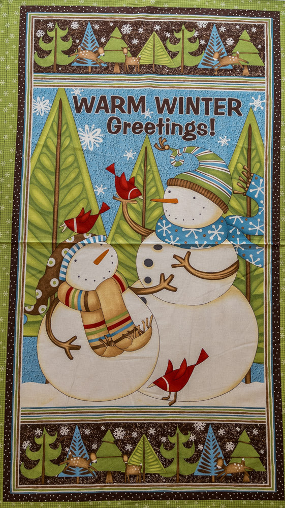 Swirly Snowmen Large Panel by Wilmington Prints