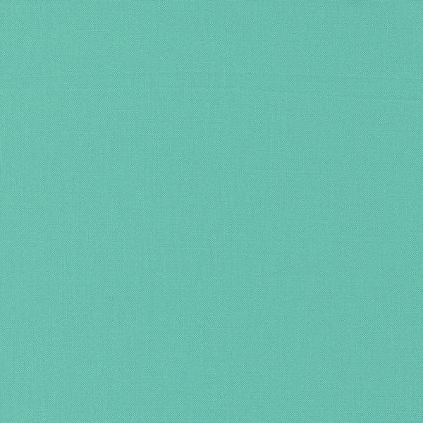 Peacock Turquoise Bella Solid by Moda Fabrics, solid turquoise quilting cotton fabric swatch