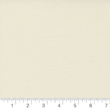 Eggshell Bella Solid by Moda 9900-281, solid off-white swatch with inch ruler