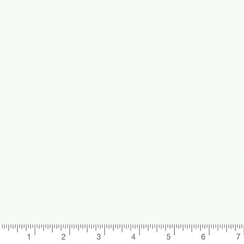 White Bleached Bella Solid by Moda, solid quilting cotton with a ruler for scale