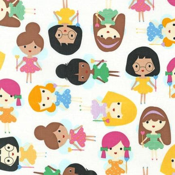 Girl Friends Fairies in Bright by Ann Kelle by Robert Kaufman Fabrics