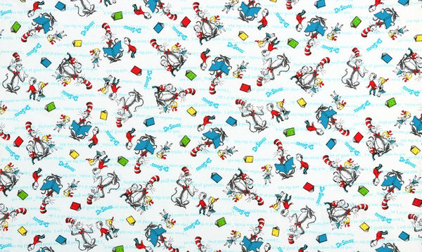 The Cat in the Hat Cat with Children tossed on white by Dr. Seuss Enterprises for Robert Kaufman