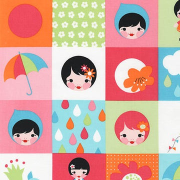Whatever the Weather Patchwork in Rainbow by Lisa Tilse for Robert Kaufman Fabrics ALL-15437-263-RAINBOW