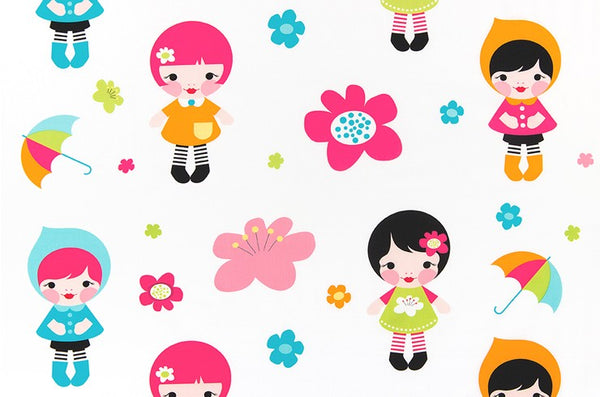 Whatever the Weather 23 inch Doll Panel in Rainbow, full panel ALL-15444-263-RAINBOW