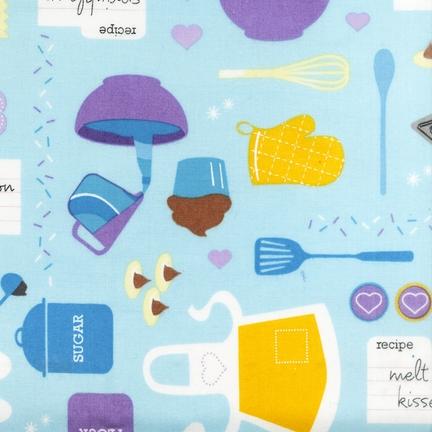 Baked with Love Main in Blueberry by Robert Kaufman Fabrics