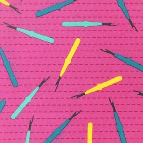 Sew Pretty Seam Rippers on Pink by Robert Kaufman Fabrics AWN-14128-98