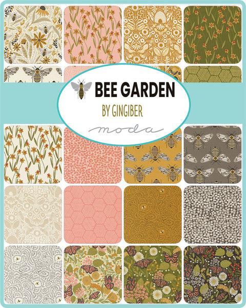 Bee Garden 5" x 5" squares by Gingiber