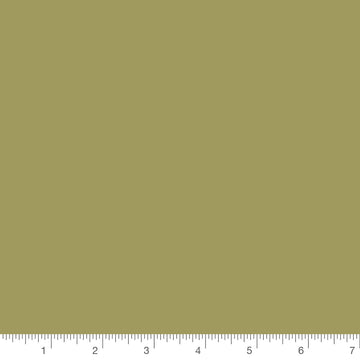 Olive Confetti Cotton solid by Riley Blake, solid quilting cotton with a ruler for scale