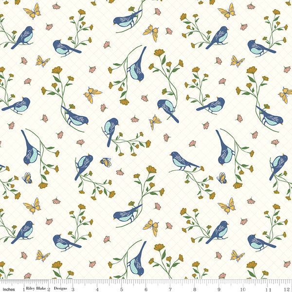 Melody Floral Birds Cloud by Beverly McCullough