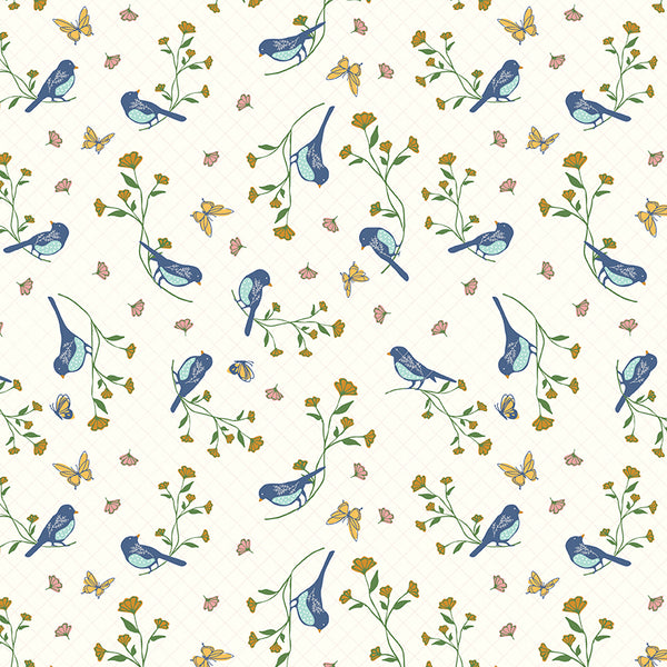 Melody Floral Birds Cloud by Beverly McCullough