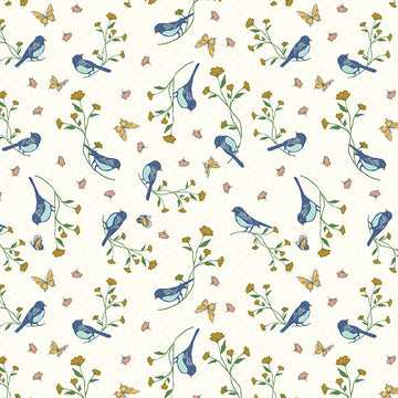 Melody Floral Birds Cloud by Beverly McCullough