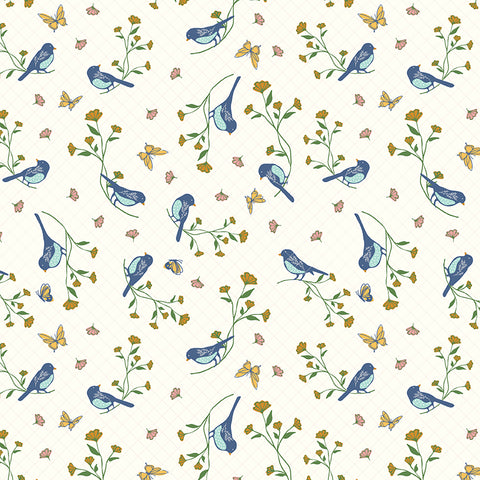 Melody Floral Birds Cloud by Beverly McCullough