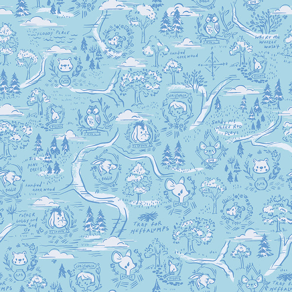 100 Aker Woods Map in Sky by Jill Howarth C15171-SKY
