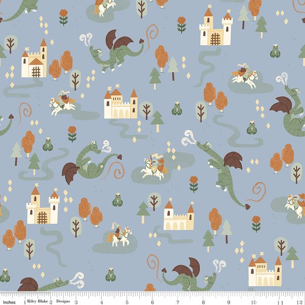 Faraway Kingdom Main in Sky Blue by Riley Blake Fabrics