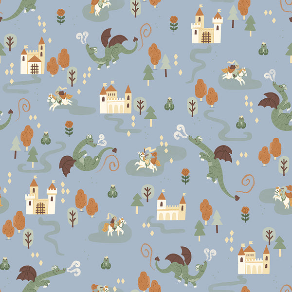 Faraway Kingdom Main in Sky Blue by Riley Blake Fabrics