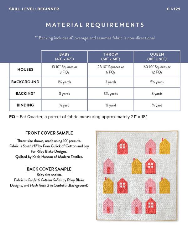 Cozy Village quilt pattern by Cotton and Joy