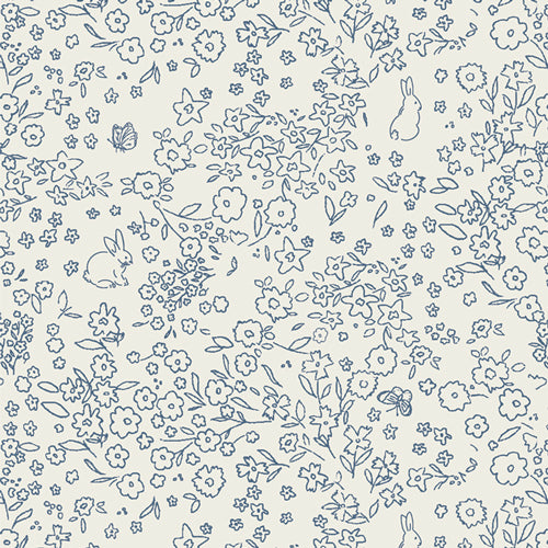 Bedtime Stories Somebunny Flannel in Cool by Elizabeth Chappell F31104a