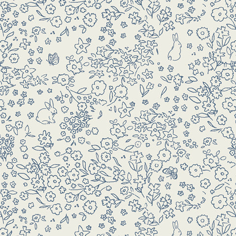 Bedtime Stories Somebunny Flannel in Cool by Elizabeth Chappell F31104a