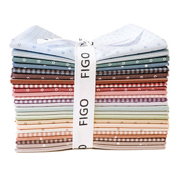 Nest Fat Quarter Bundle 18 x 22 inch by Ghazal Razavi for Figo Fabrics, twenty four low volume cotton fat quarters