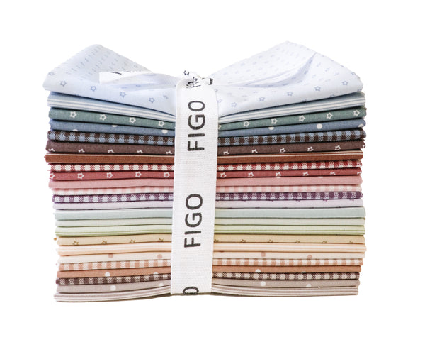 Nest Fat Quarter Bundle 18 x 22 inch by Ghazal Razavi for Figo Fabrics, twenty four low volume cotton fat quarters