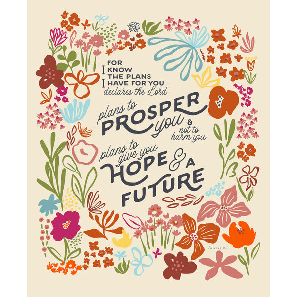 Hope & Future panel 45618 11, 36 x 44 inches, the quilt centre, included in the kit