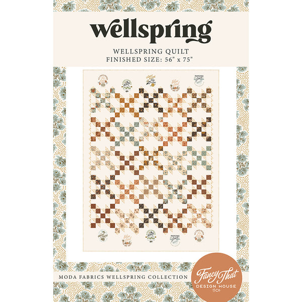 Wellspring Quilt printed pattern FTD253 by Fancy That Design House, included with the kit