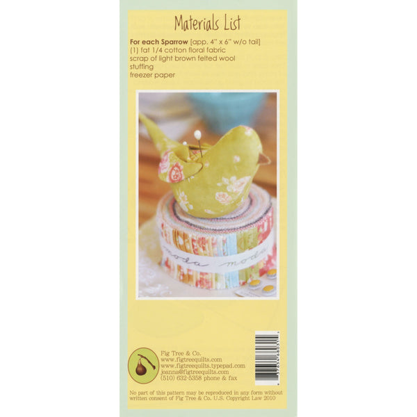 Sparrows by Fig Tree Threads back cover FTQ883