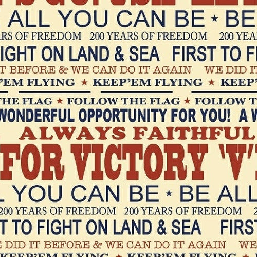Freedom Patriotic Words on Cream by Windham Fabrics