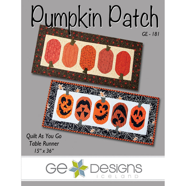 Pumpkin Patch Quilt As You Go Table Runner Pattern by Gudrun Erla GE-181