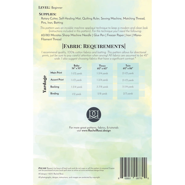 Shiplap Quilt Pattern back cover with fabric requirements HC97700