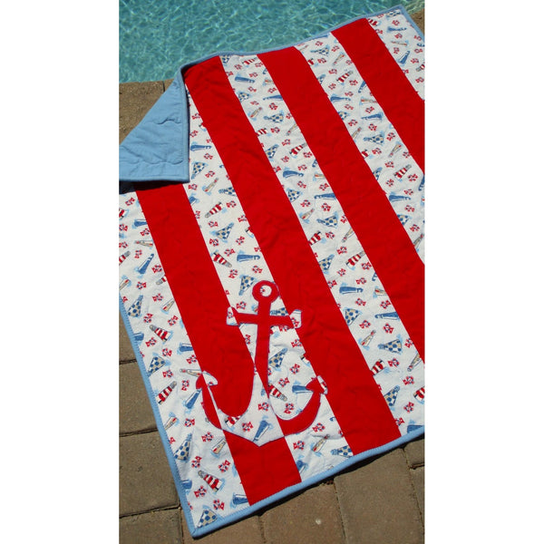 Shiplap quilt in red and white stripes, Rachel Rossi Design HC97700