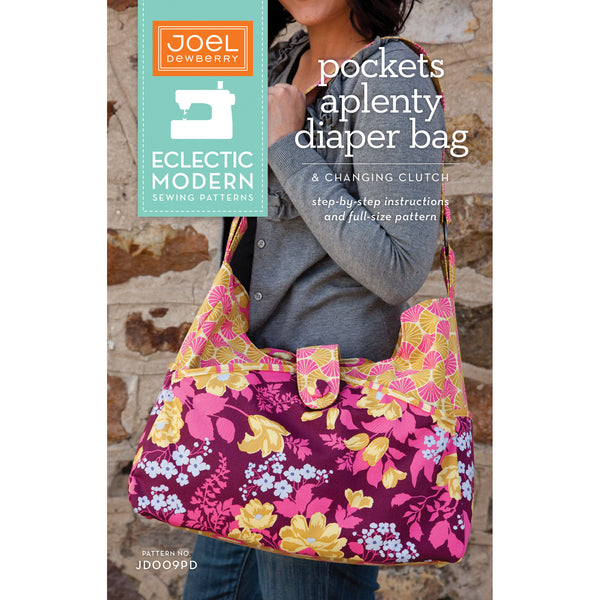 Pockets Aplenty Diaper Bag and Changing Clutch sewing pattern by Joel Dewberry for Eclectic Modern, pattern envelope front