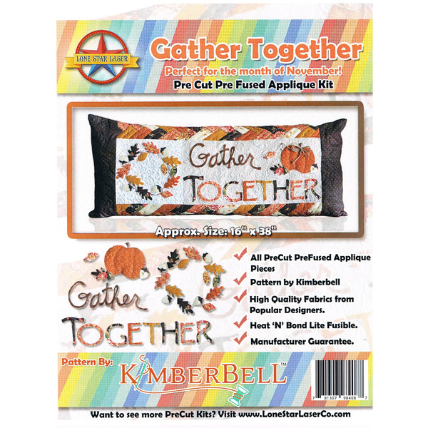 Gather Together Bench Pillow Laser Cut Applique Kit for Kimberbell LONE-STAR-LASER-GATHER-TOGETHER