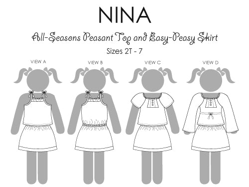 Nina Peasant Top Sewing Pattern by Modkid