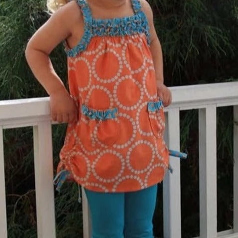 Ruffles Dress Top and Leggings Sewing Pattern by Olive Ann Designs