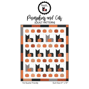 Pumpkins and Cats quilt pattern by Amanda Niederhauser P156-PUMPKINSCATS