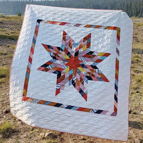 Patchwork Lone Star quilt pattern by Lindlee Smith