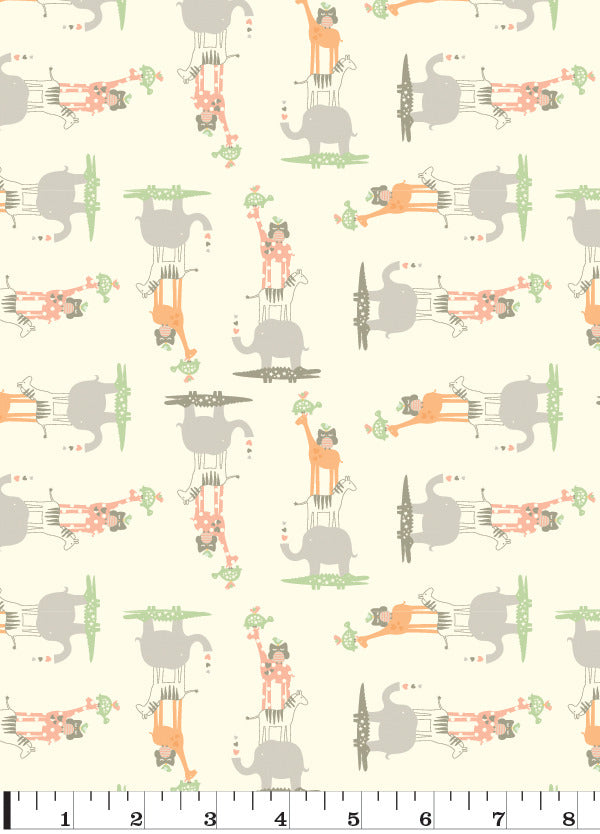 Lullaby Baby Animals on Cream by Anthology Fabrics